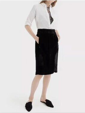 J. Crew Black Pull-on Velvet Skirt